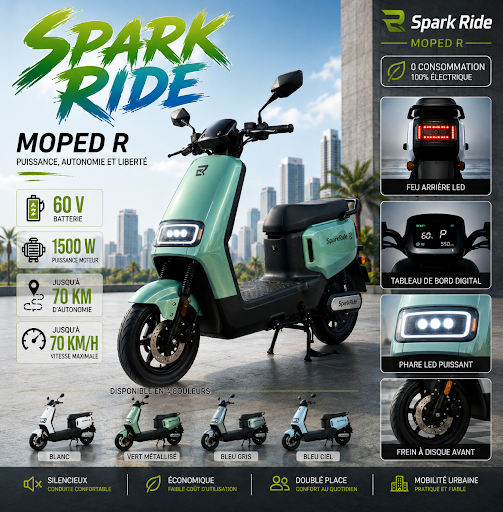 SparkRide Moped R - Vert Métallisé