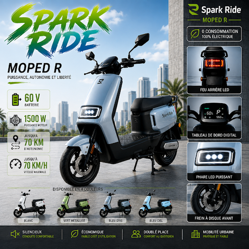 SparkRide Moped R - Vue générale 4 couleurs